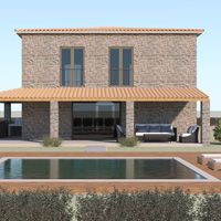 Διώροφη εξοχική κατοικία με πισίνα στη Γερακινή Δήμου Πολυγύρου